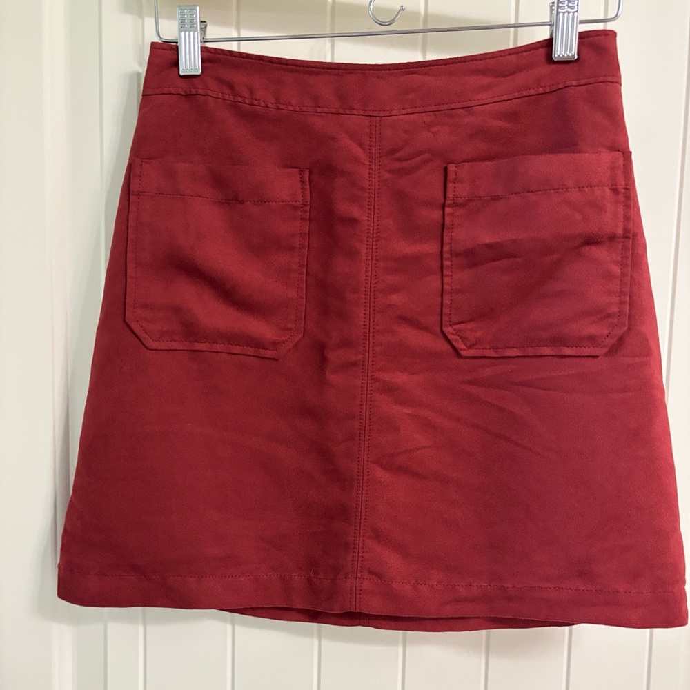 Sanctuary Faux Suede Lined Red Mini Skirt S